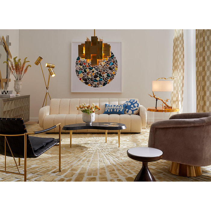 Caracas 3-Light Soft Brass and Polished Nickel Tripod Floor Lamp