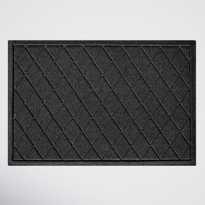 Charcoal Polypropylene Non-Slip Outdoor Doormat with Rubber Backing