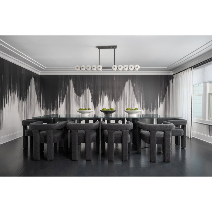 Aged Bronze 20-Light LED Island Pendant with Alabaster Shades