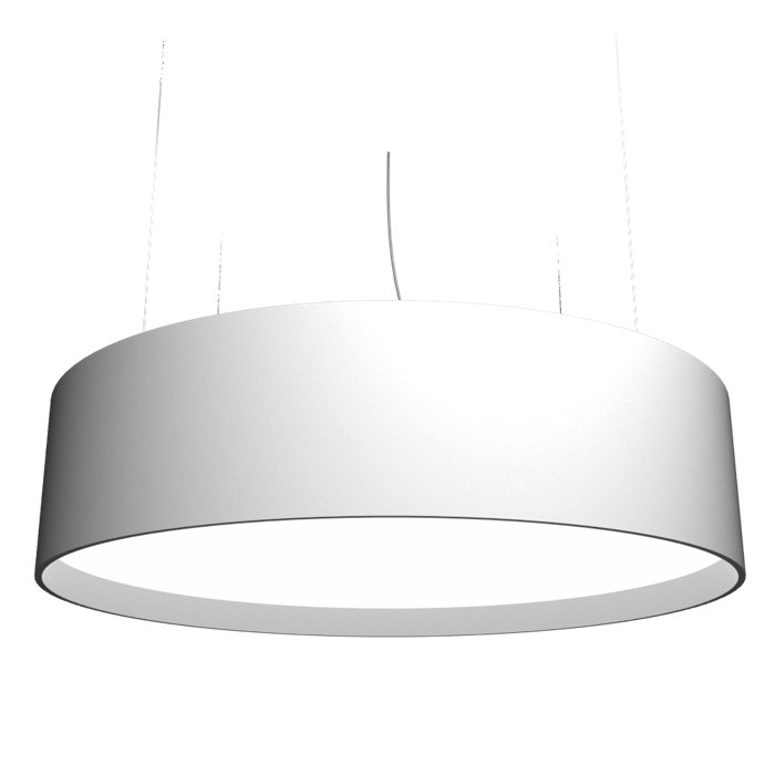 American Walnut LED Drum Pendant Light with White Acrylic Diffuser