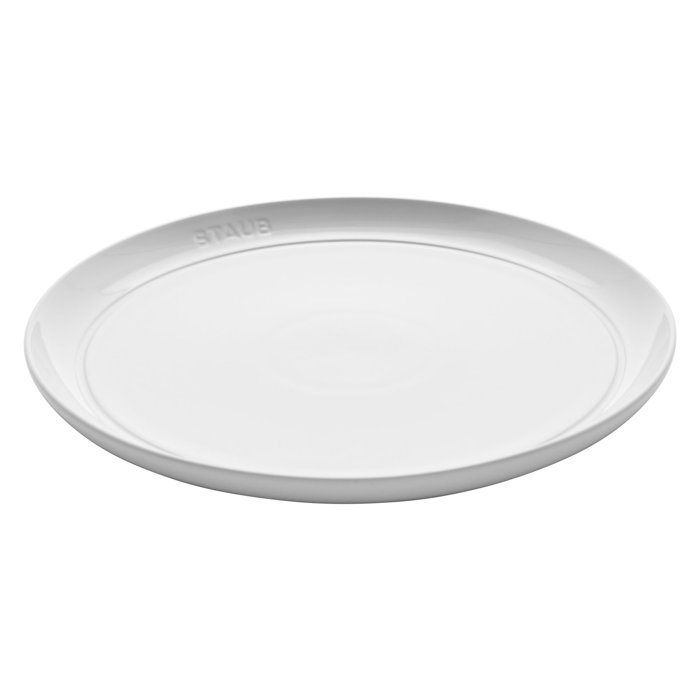 White Porcelain Microwave-Safe Dinner Plate Set, 11-Inch