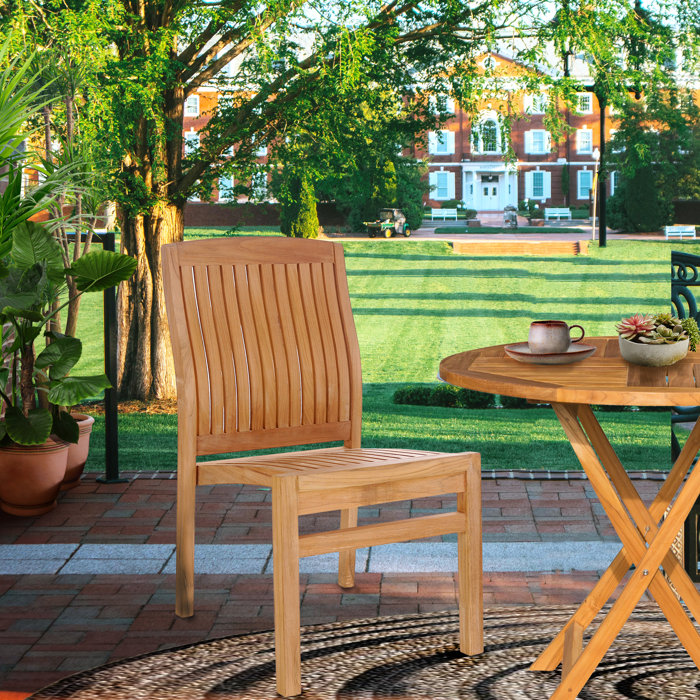 Belize Honey-Brown Teak Armless Outdoor Dining Chair