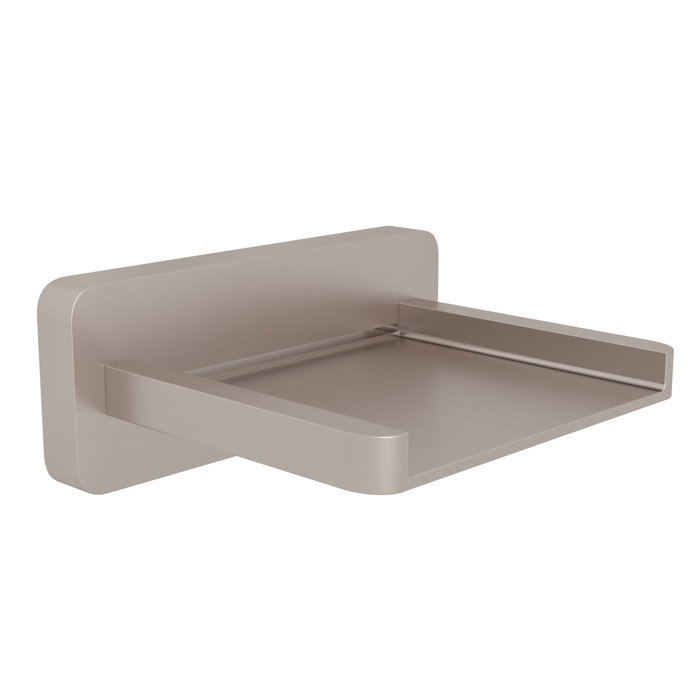 Modern Polished Nickel Waterfall Wall-Mount Tub Spout