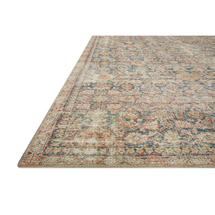 Vintage-Inspired Multicolor Rose Power-Loomed Area Rug 7'6" x 9'6"