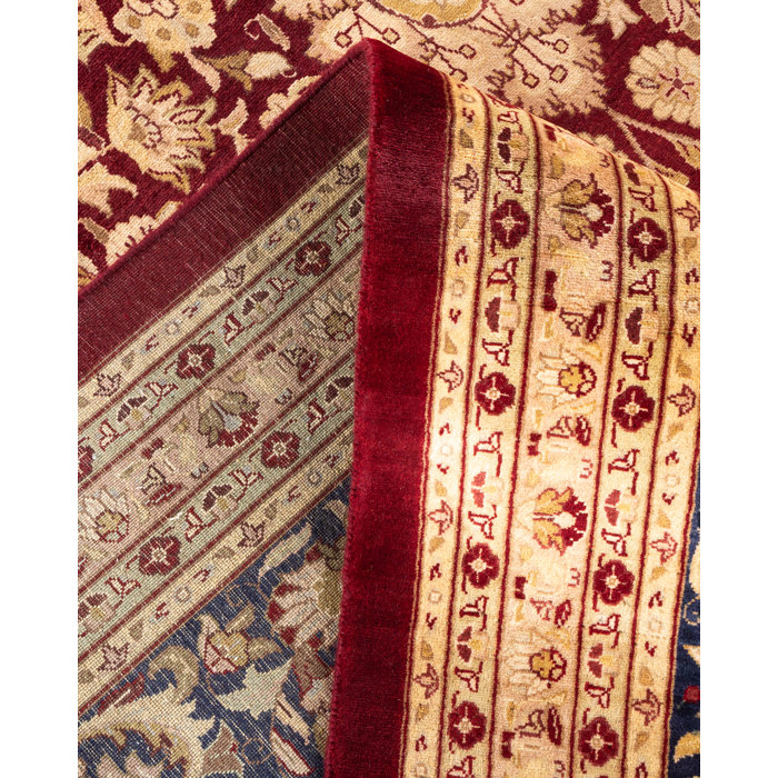Hand-Knotted Red Wool Traditional 8' x 10' Area Rug
