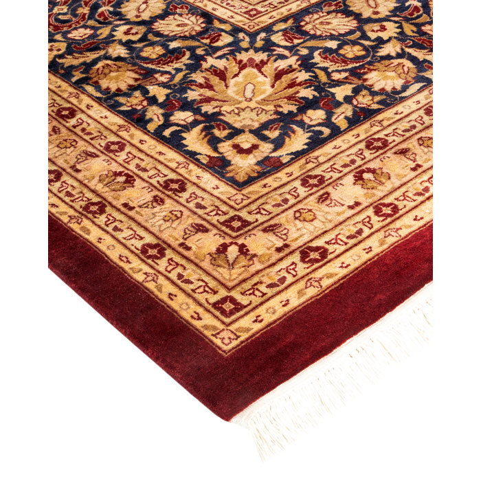 Hand-Knotted Red Wool Traditional 8' x 10' Area Rug