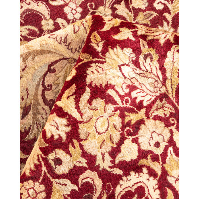 Hand-Knotted Red Wool Traditional 8' x 10' Area Rug