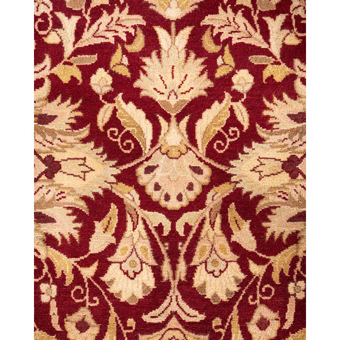 Hand-Knotted Red Wool Traditional 8' x 10' Area Rug
