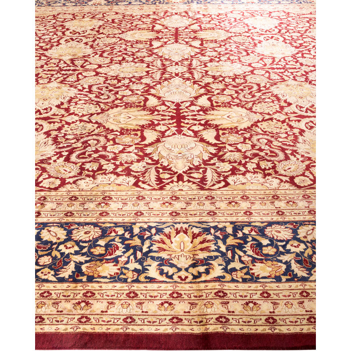 Hand-Knotted Red Wool Traditional 8' x 10' Area Rug