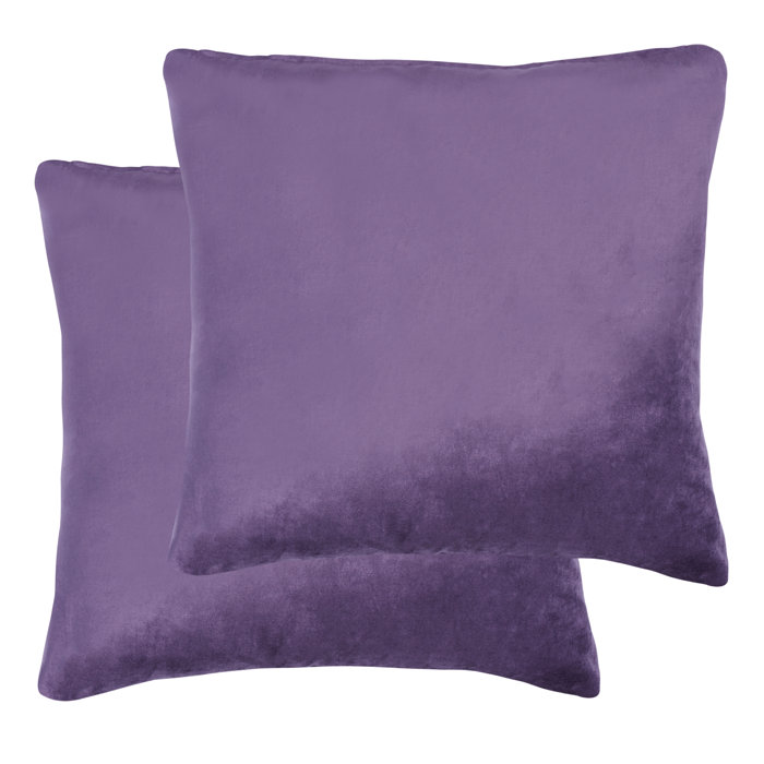 Davina 22" Purple Velvet Square Accent Pillow Set