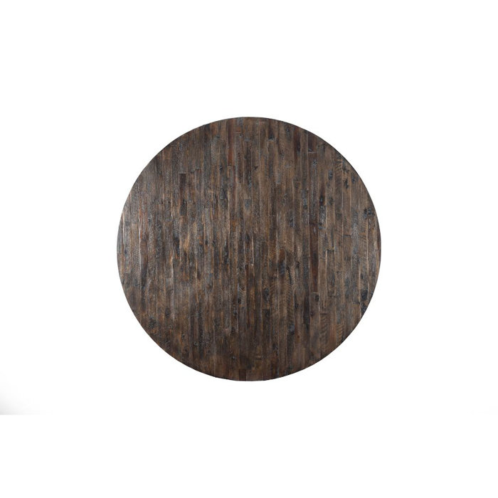 Cottage Charm 54" Reclaimed Acacia Wood Round Dining Table in Gray