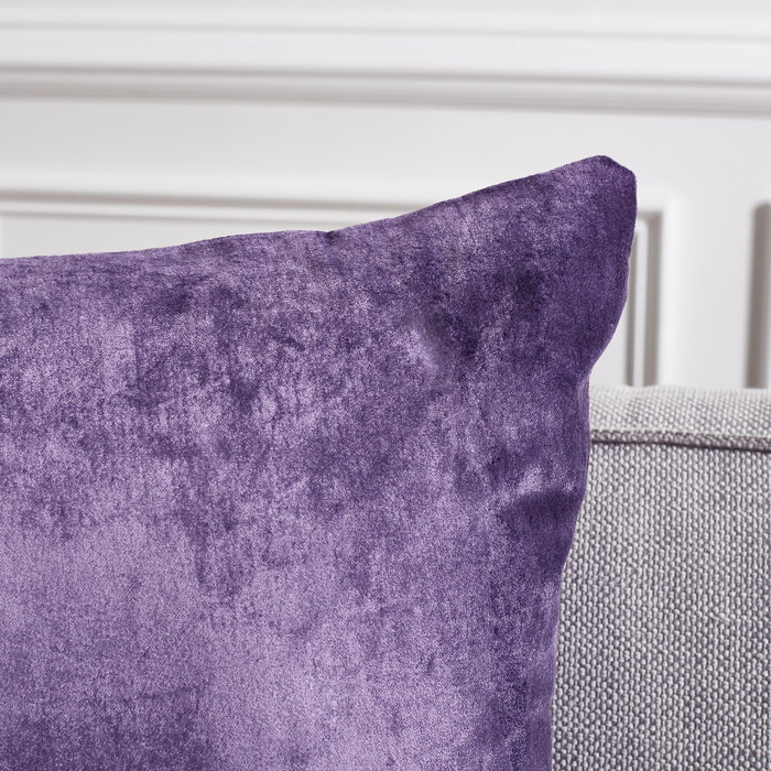 Davina 22" Purple Velvet Square Accent Pillow Set