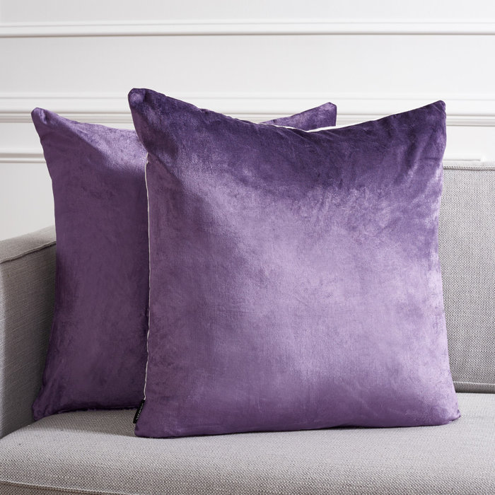 Jovanni 22" Purple Cotton Blend Throw Pillow Set