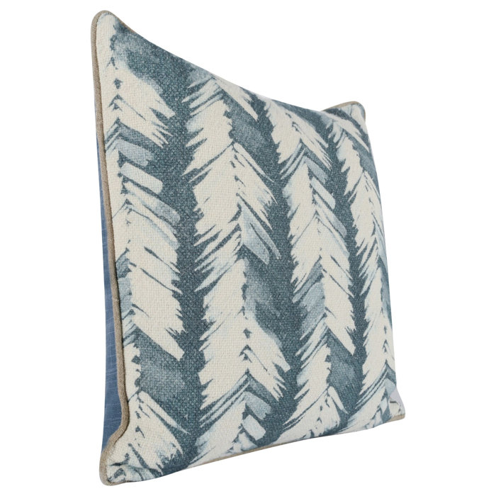 Eloa Blue and White Geometric 20" Square Throw Pillow