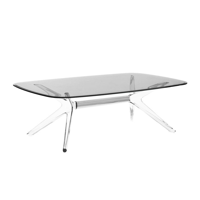 Philippe Starck 51" Rectangular Bronze Crystal Chrome Coffee Table