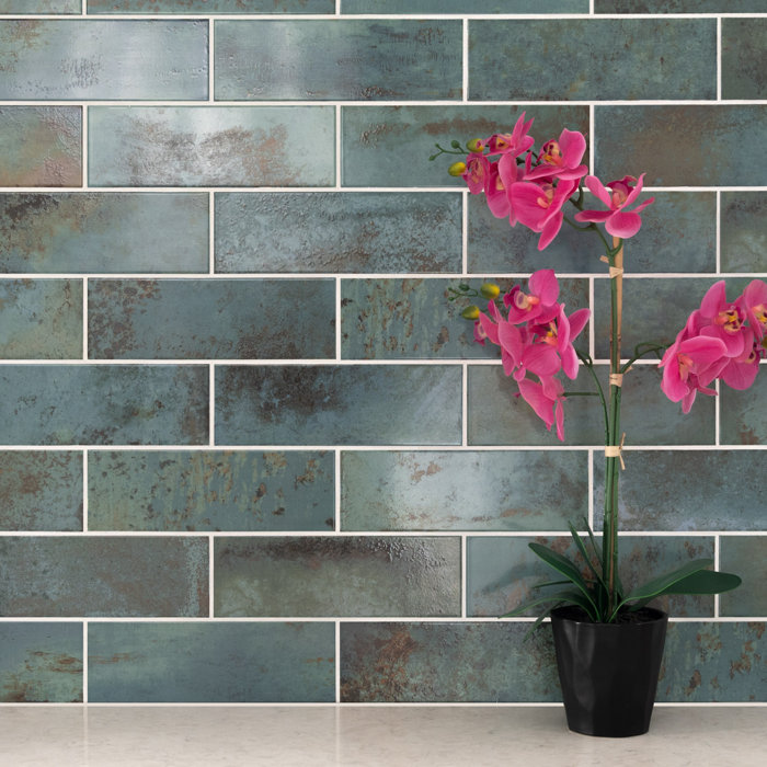 Marza Aqua Glossy Ceramic Subway Wall Tile Case