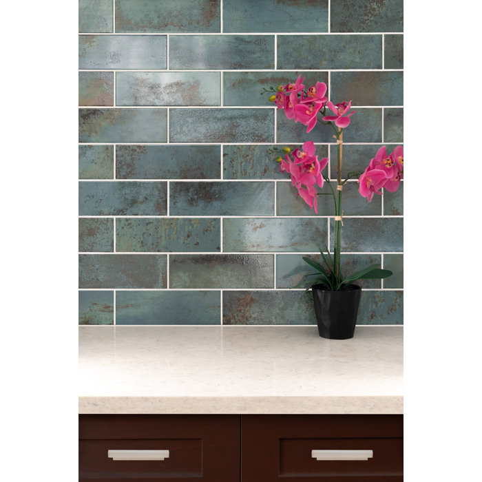 Marza Aqua Glossy Ceramic Subway Wall Tile Case