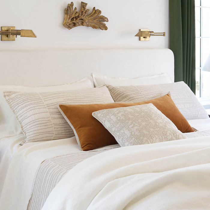 Standard Striae Oatmeal Cotton Matelassé Sham