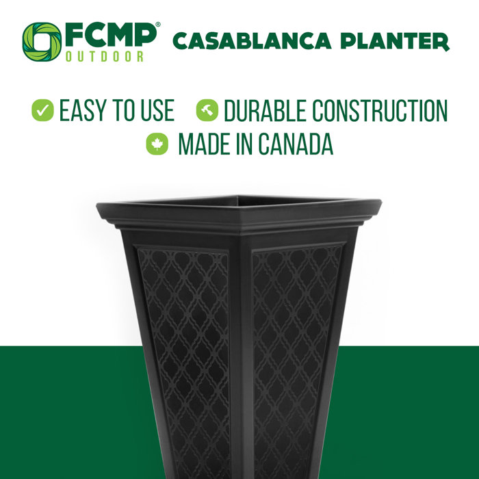 Casablanca Self-Watering Pedestal Planter, 24" Moroccan-Inspired Design