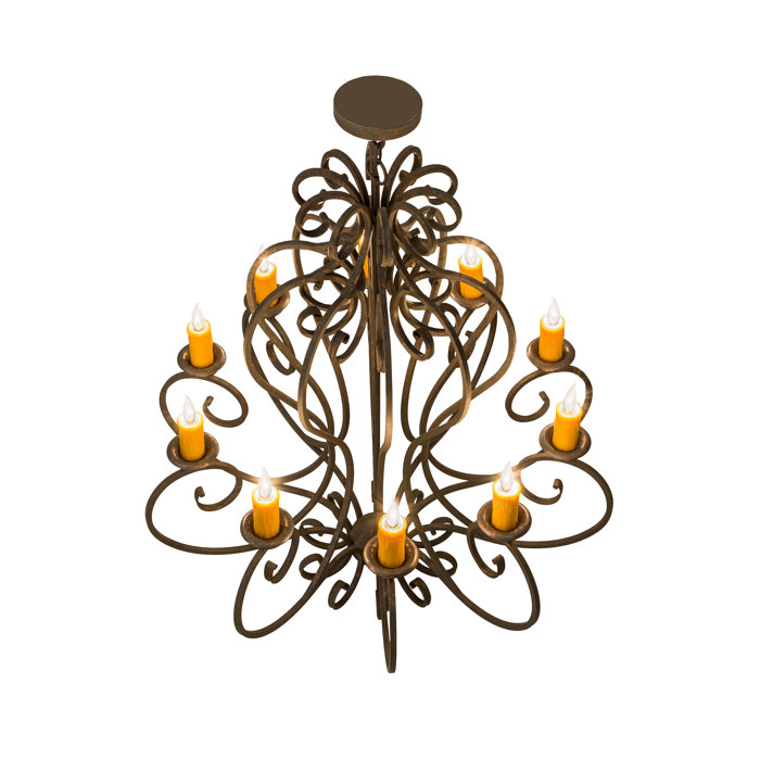 Fernando 10-Light Amber Glass Empire Chandelier