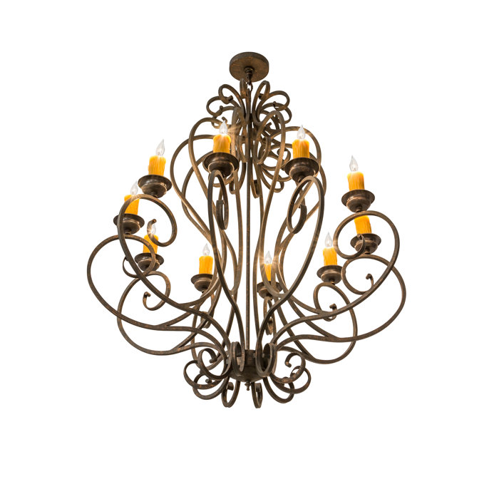 Fernando 10-Light Amber Glass Empire Chandelier