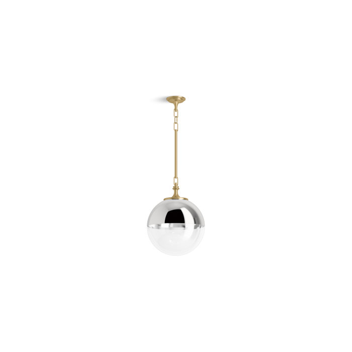 Bellera 14" Brushed Moderne Brass Globe Pendant Light