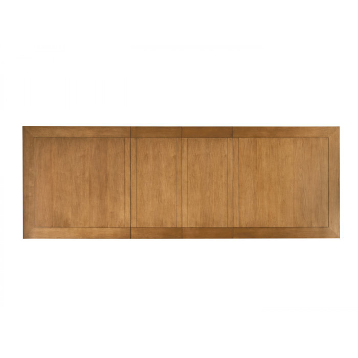 Mid-Century Modern Brown Extendable Wood Dining Table