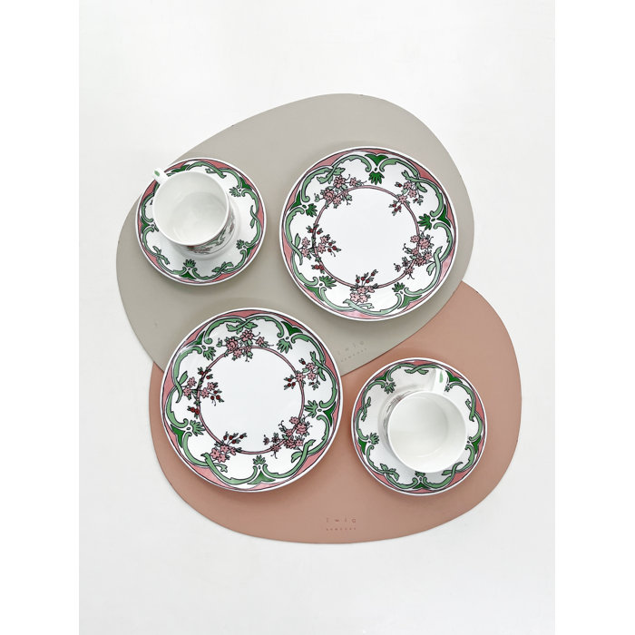 Floral Patterned Bone China Teacup and Saucer Set