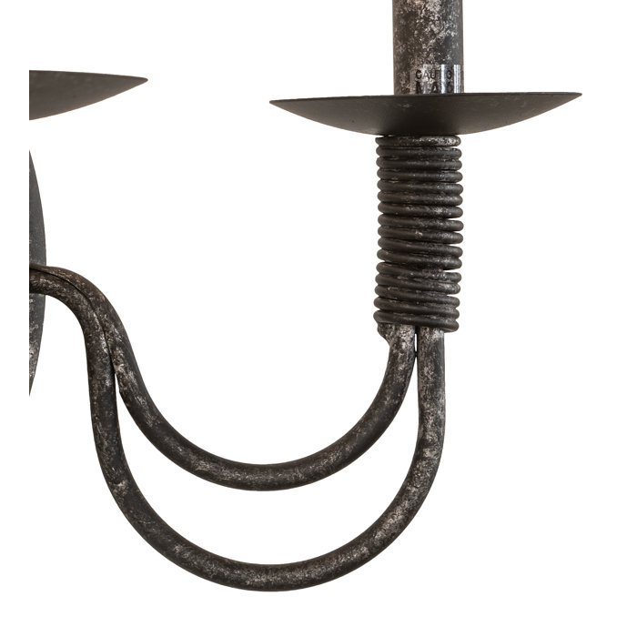 Charcoal Steel Dual Candle Wall Sconce with Smoke-Finish Lights