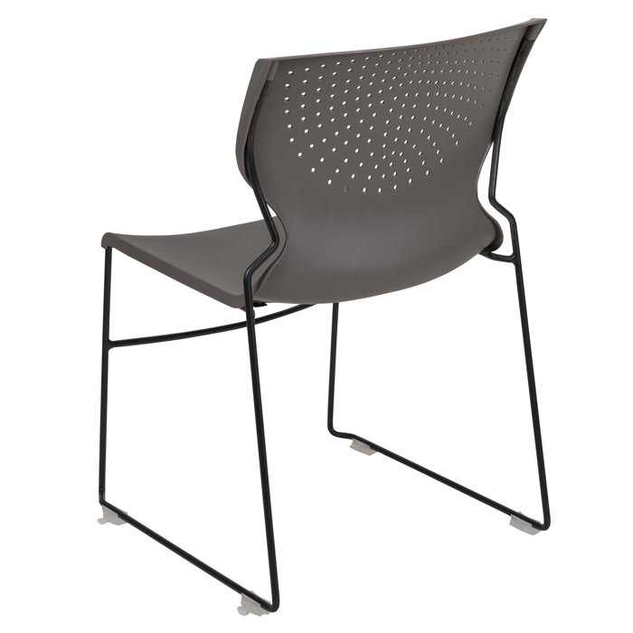 Hercules 661 lb. Capacity Gray Full Back Stacking Metal Chair