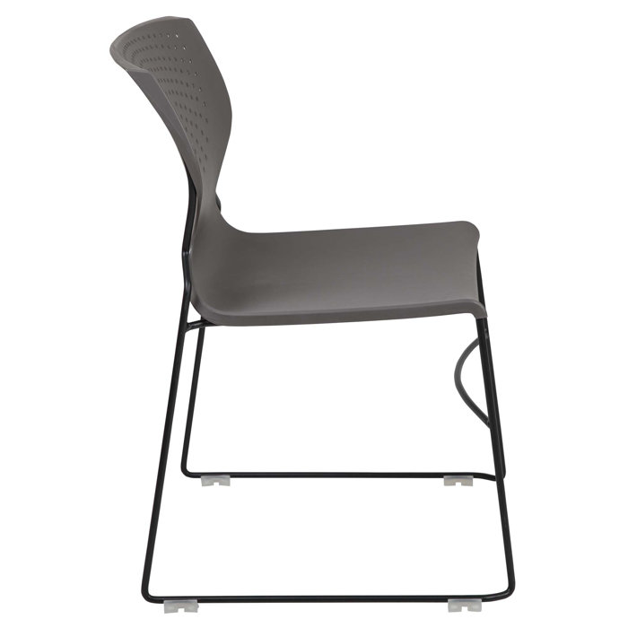 Hercules 661 lb. Capacity Gray Full Back Stacking Metal Chair