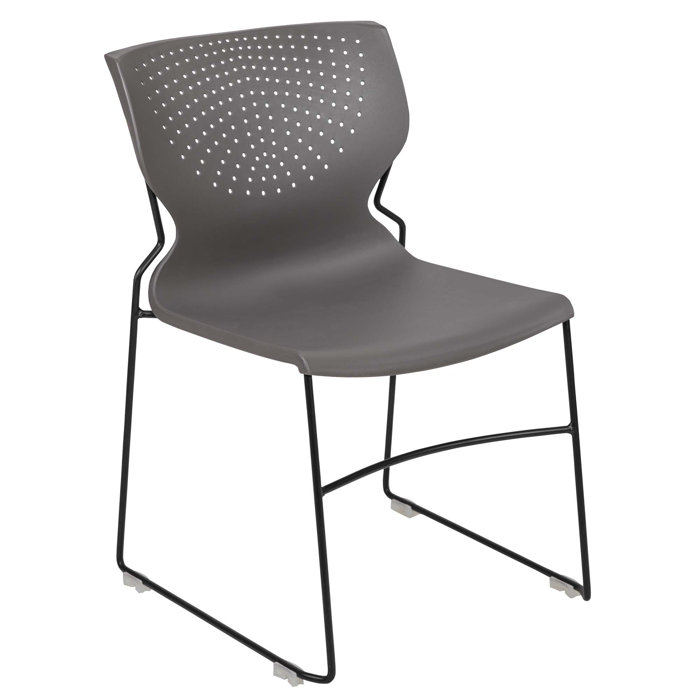 Hercules 661 lb. Capacity Gray Full Back Stacking Metal Chair
