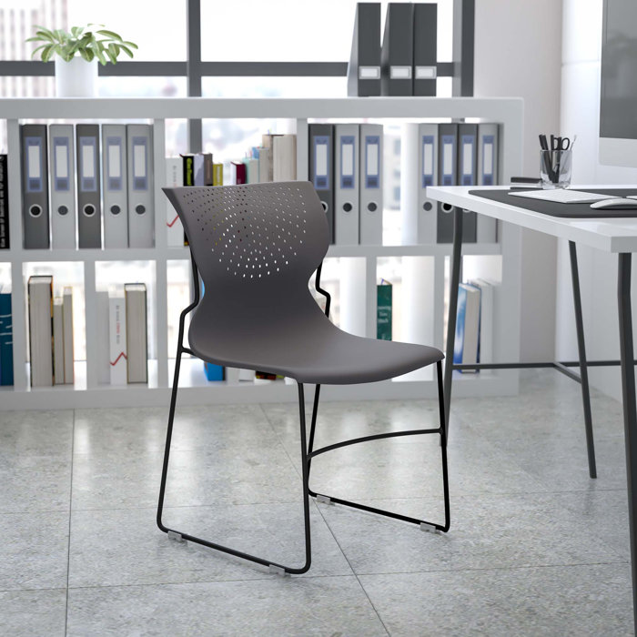 Hercules 661 lb. Capacity Gray Full Back Stacking Metal Chair
