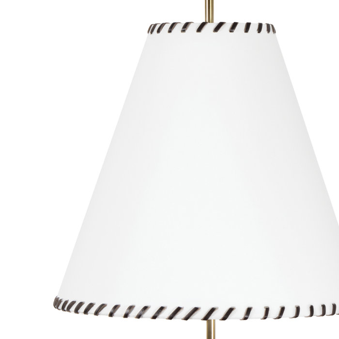 Natural Brass Linen Shade 2-Light Pendant