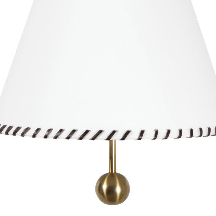 Natural Brass Linen Shade 2-Light Pendant