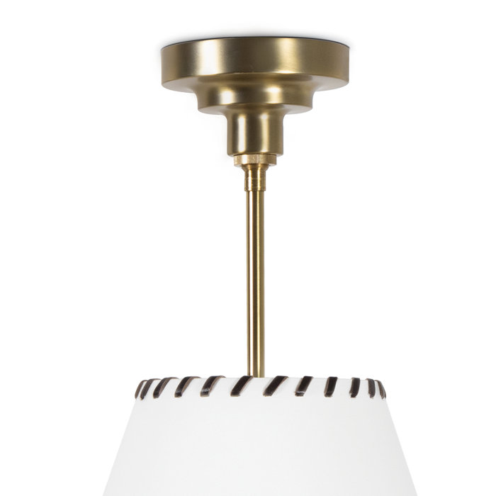 Natural Brass Linen Shade 2-Light Pendant