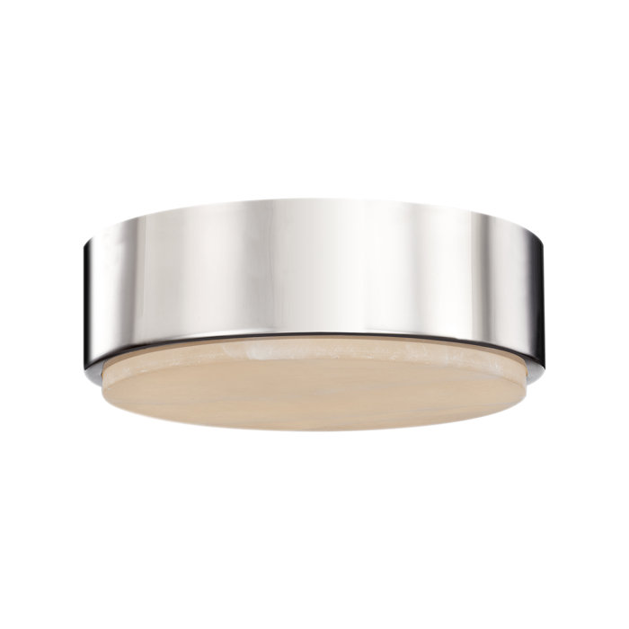 Blanco Polished Nickel and Glass LED Drum Flush Mount