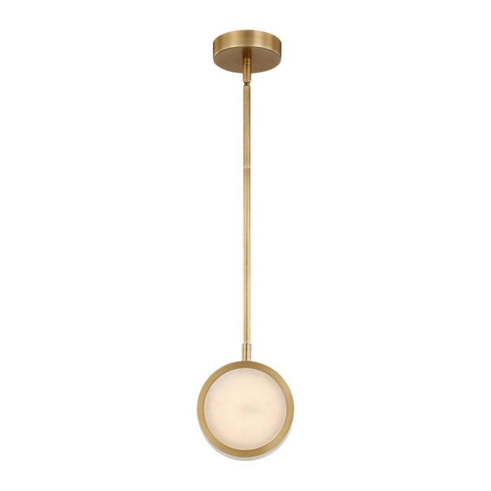 Vintage Polished Nickel Mini LED Glass Bowl Pendant Light