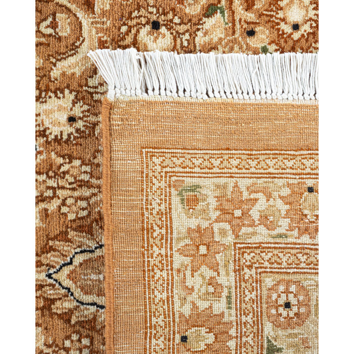 Hand-Knotted Ivory Wool Rectangular Area Rug 9'1" x 11'10"
