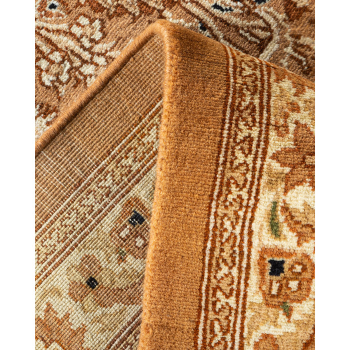 Hand-Knotted Ivory Wool Rectangular Area Rug 9'1" x 11'10"