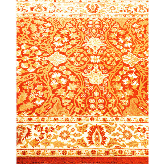 Mogul Orange Hand-Knotted Wool Area Rug 3'3" x 5'3"