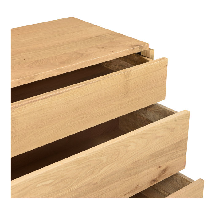 Calypso Natural Oak 3-Drawer Solid Wood Dresser
