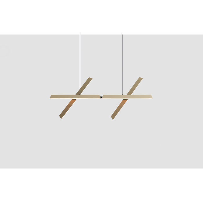 Modern Geometric 4-Light LED Pendant in Matte Black and Gold