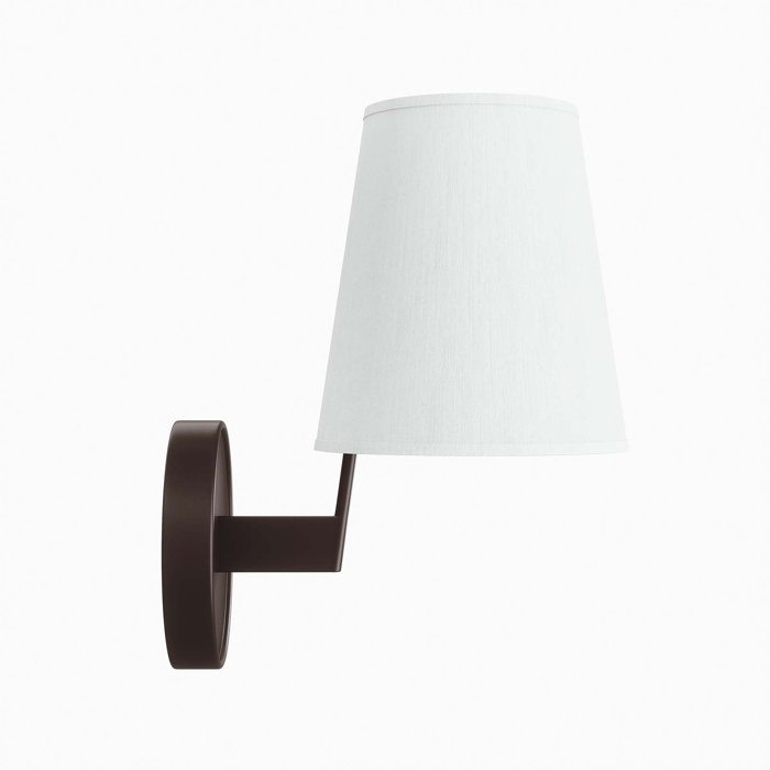 Surround Bronze 11" Wall Sconce with Fabric Cone Shade
