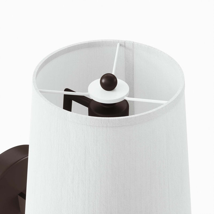 Surround Bronze 11" Wall Sconce with Fabric Cone Shade