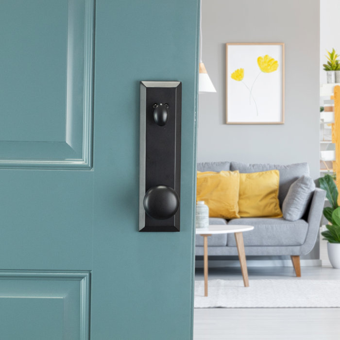Matte Black Contemporary Single Cylinder Deadbolt Handleset