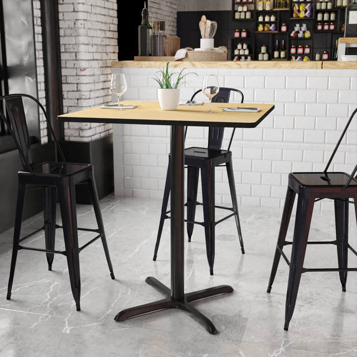 Contemporary Square Natural Laminate 30'' Bar Height Dining Table