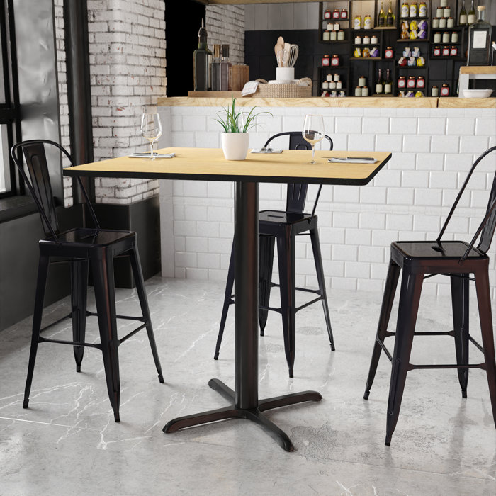 Contemporary Square Natural Laminate 30'' Bar Height Dining Table