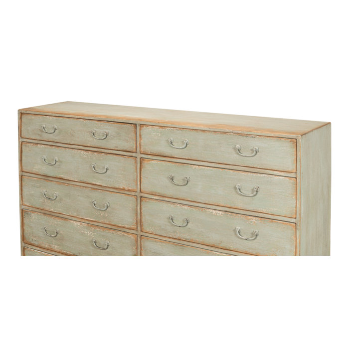 Sage Green Transitional 10-Drawer Dresser