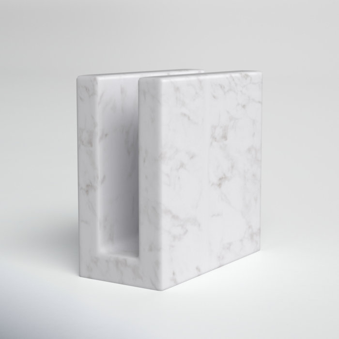 Elegant White Marble Tabletop Napkin Holder